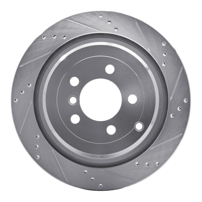 Land Rover Range Rover Brake Rotor (1) - Rear Right - R1 Concepts - Drilled & Slotted - Silver - `06-`12
